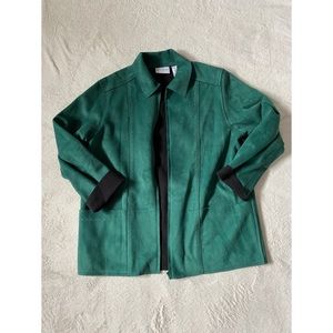 Emerald green suede coat